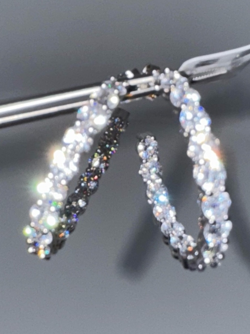 4ct Inside-Out Hoop Earrings - Picture 6 of 11